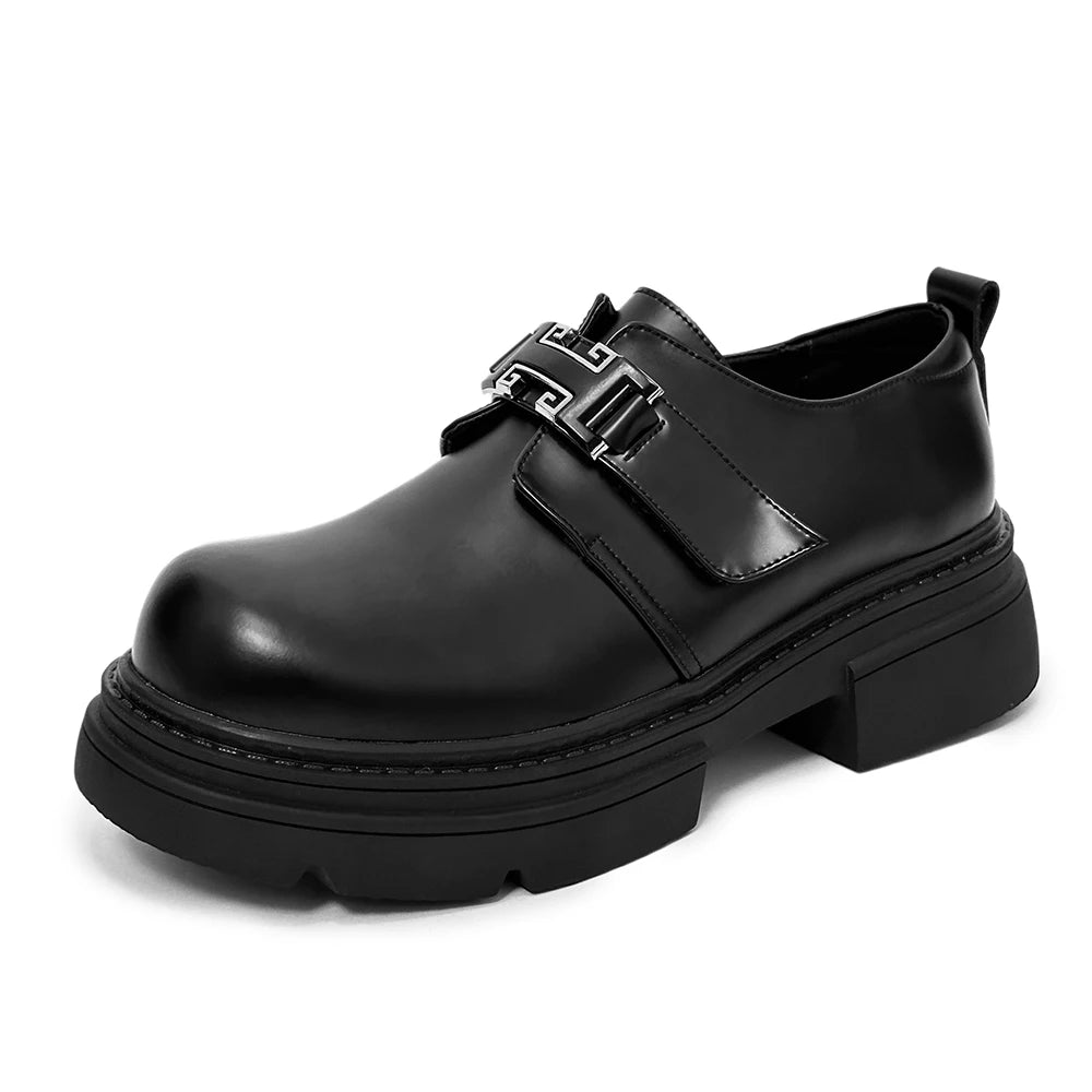 STRONGSHEN Men Leather Shoes Casual Office Business Formal Oxford Thick Bottom Dress Shoes Gentleman Outdoor Wedding Shoes