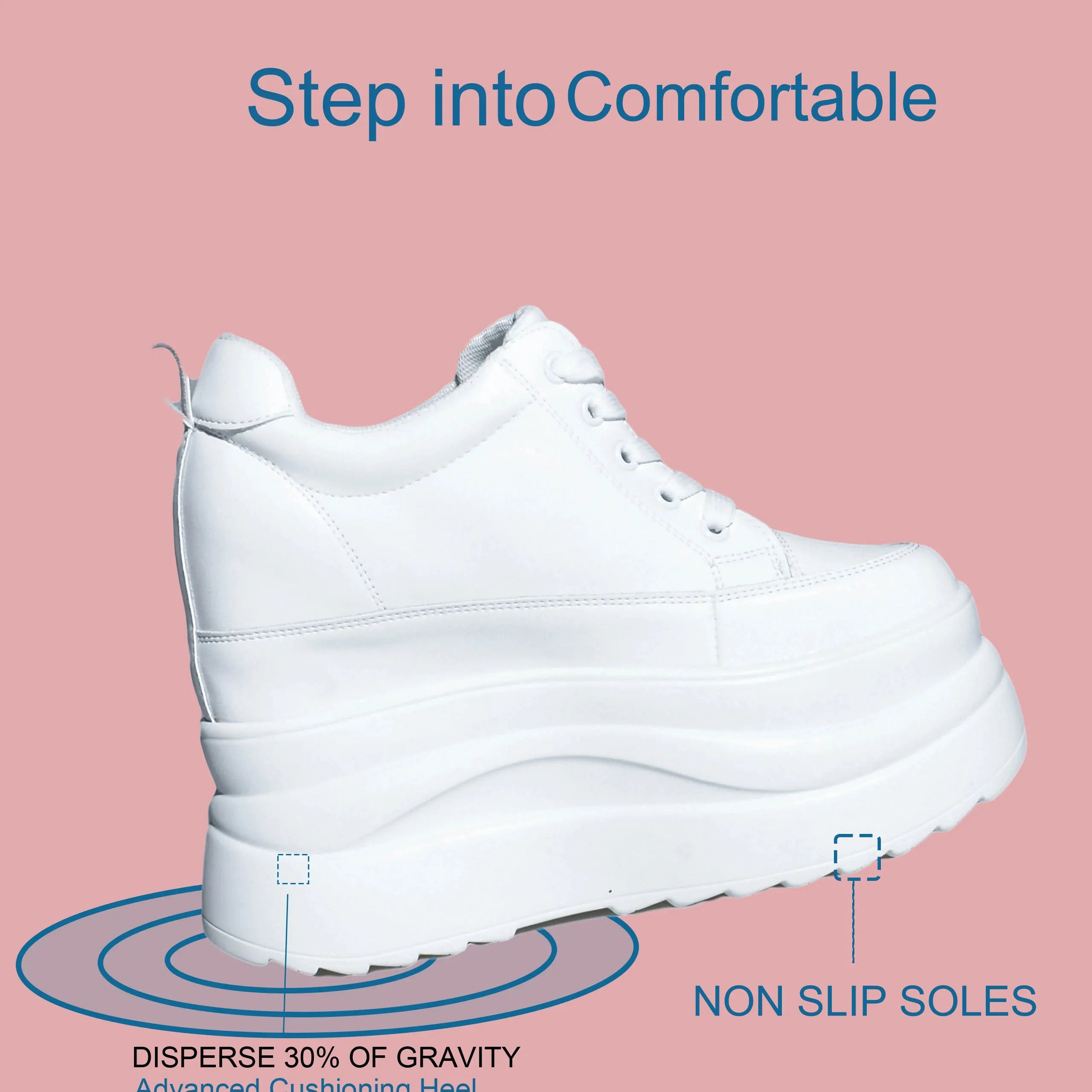 Fujin 13cm 2025 Genuine Leather Platform Wedge Flats Shoes Chunky Sneaker Casual Comfy High Brand Spring Autumn Vulcanize Shoes