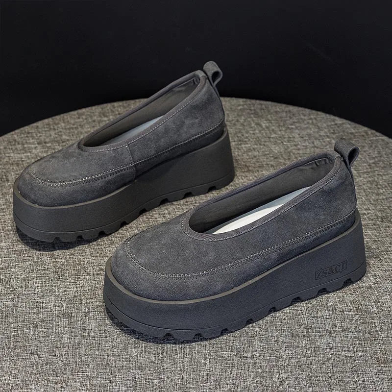 Fujin 6cm 2025 Suede Cow Genuine Leather Spring Combat Shoes Women Platform Wedge Flats Ladies Booties Autumn Ankle Booties