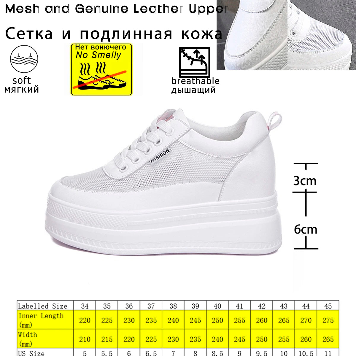 fujin 9cm platform heel wedge shoes sneakers pumps white platform air mesh hollow pumps shoes women  zapatos de mujer