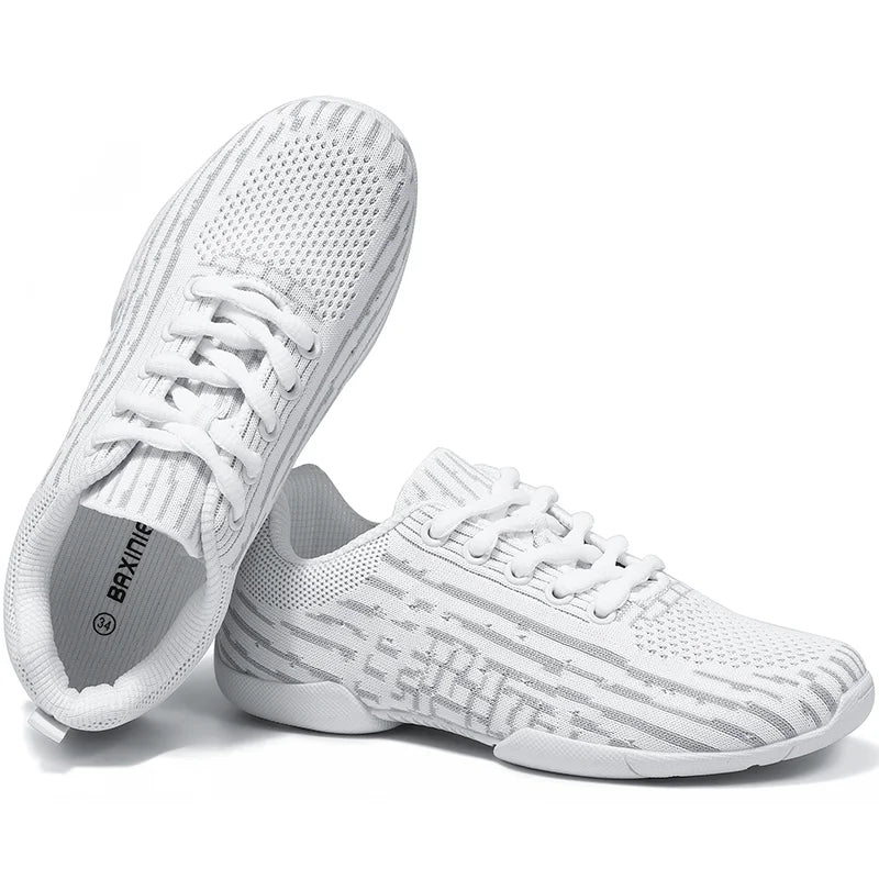 BAXINIER Girls White Breathable Lightweight Cheer Dance Trainers for Youth Training Competitive Cheerleading Events Perfect Fit