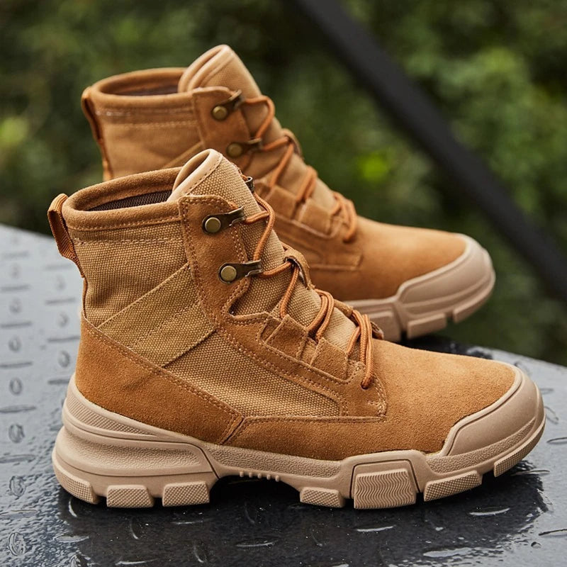 autuspin Women's Boots Fashion Canvas Shoes for Women Casual Outdoor Trekking Boot Tactical Shoe Comfortable Leisure Footwear