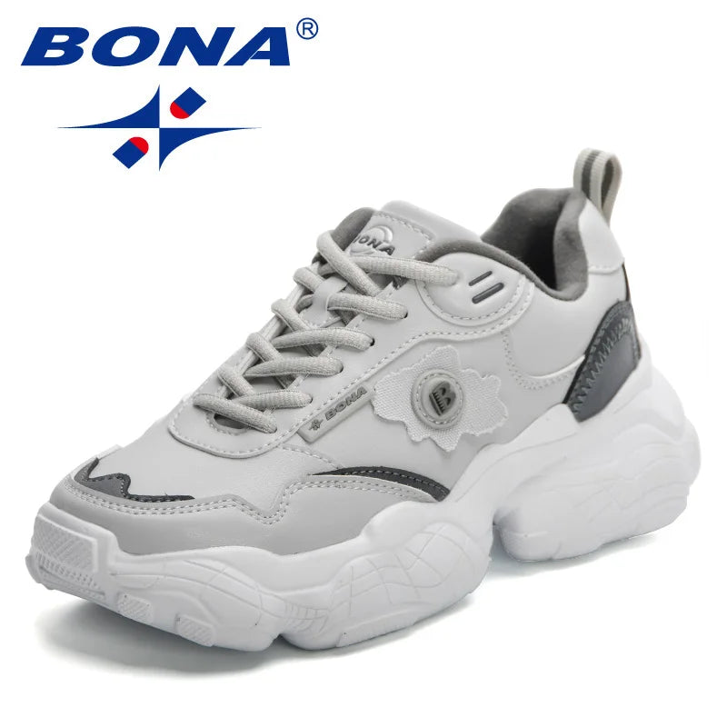 BONA 2023 New Designers Breathable Outdoor Light Weight Sneakers Women Platform Walking Shoes Anti slip and wear-resistant Ladie