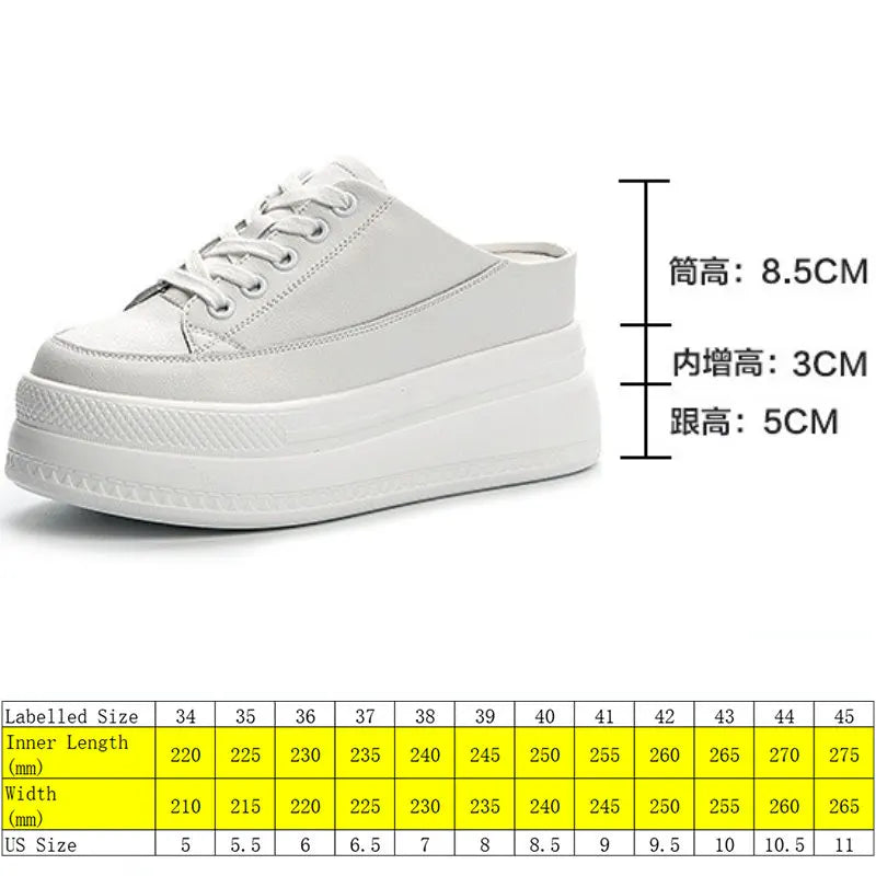 Fujin 8cm Genuine Leather Sneakers Platform Wedge Hidden Heel Booties Autumn Ankle Boots Non Slip Flats Women's Slippers  Shoes