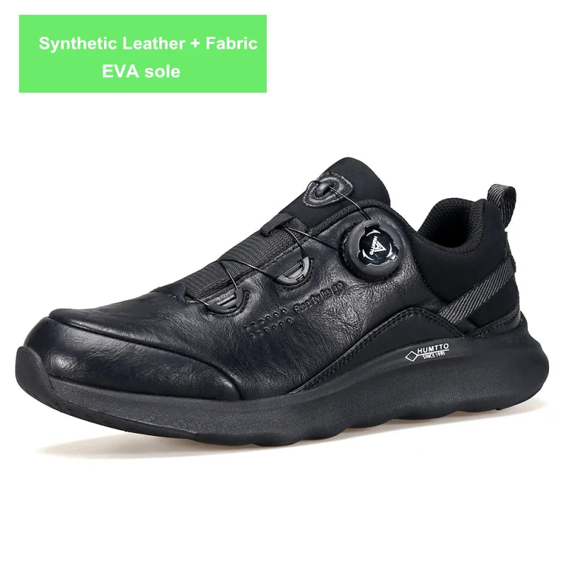 HUMTTO Leather Trekking Shoes Luxury Designer Hiking Boots Mens Outdoor Climbing Sneakers for Men Sports Safety Work Man Sneaker