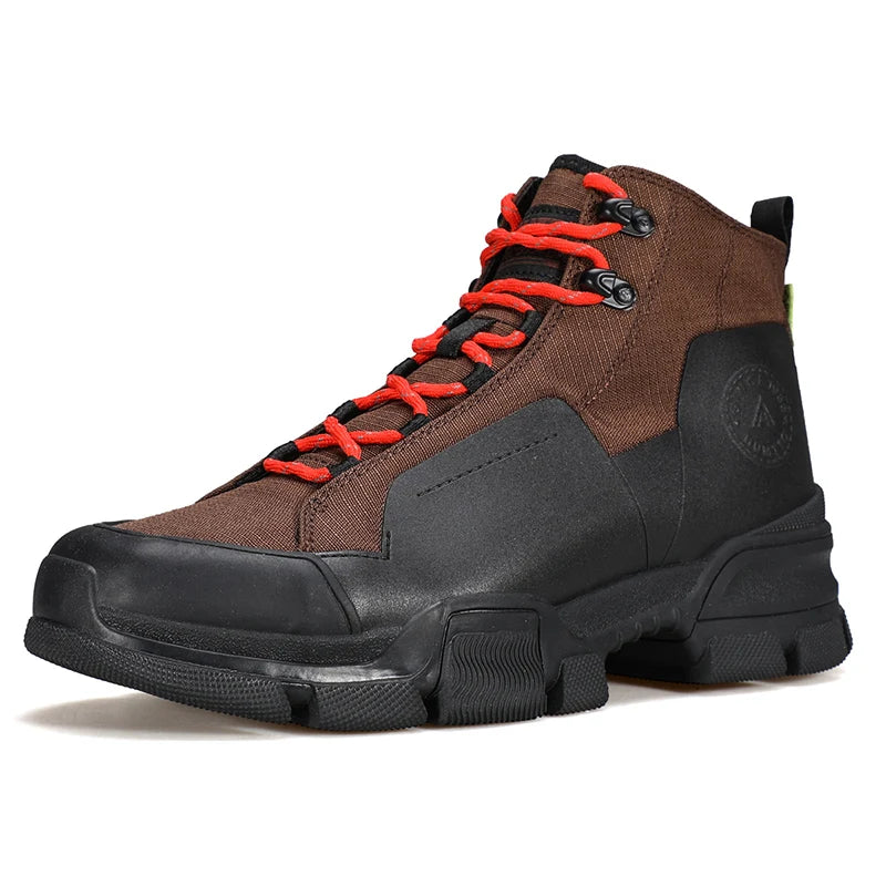 HUMTTO Breathable Trekking Boots Genuine Leather Hiking Shoes for Men Non-slip Men's Sports Shoes Winter Outdoor Safety Sneakers