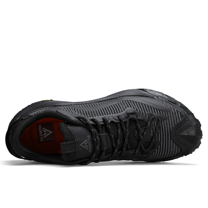 HUMTTO Breathable Trekking Boots Outdoor Men's Sports Shoes Non-slip Hiking Shoes for Men Leather Safety Walking Sneakers Man