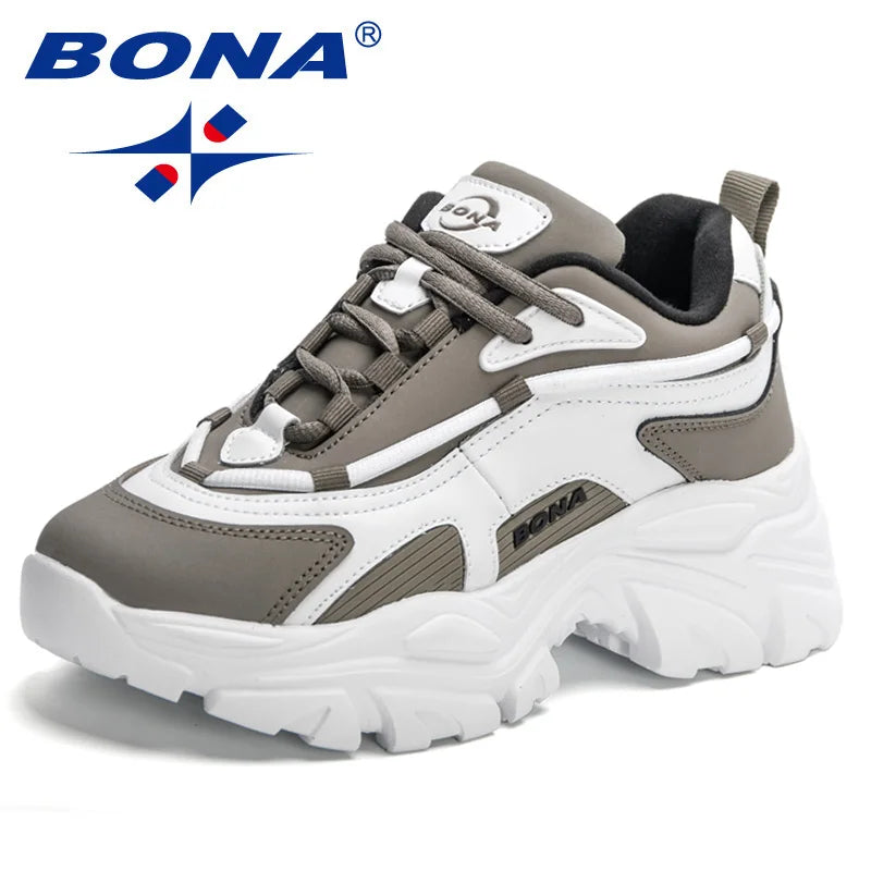 BONA 2023 New Designers Versatile temperament Women Casual Shoes Ladies Comfy Top Quality Original Luxury Brand Fashion High Pla