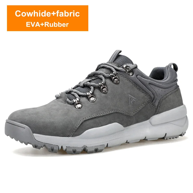 HUMTTO Leather Casual Boots for Men Luxury Designer Hiking Shoes Outdoor Climbing Trekking Sneakers Mens Sports Walking Man Shoe