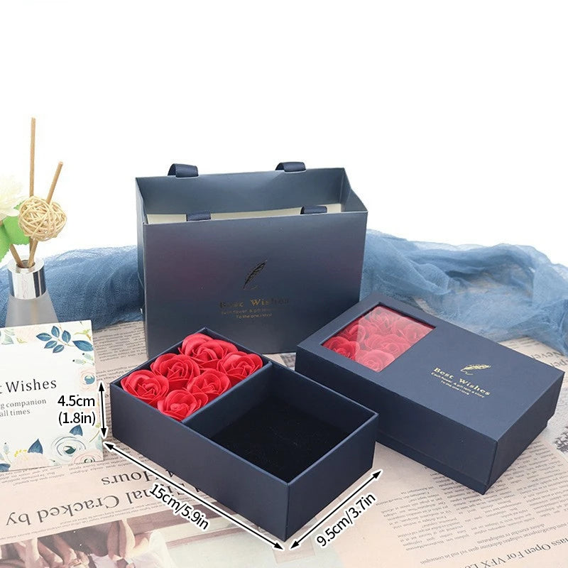 Romantic Jewelry Box Eternal Rose Gift Boxes Valentine's Mother's Day Birthday Wedding Gift Packaging Box Delicate Necklace Box