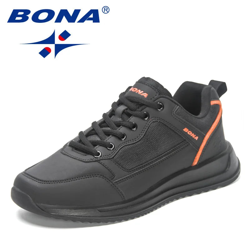 BONA  New   Shoes Men Outdoor Walking Shoes Man Casual Lightweight Sneakers Leisure Footwear soft and comfortable Casual Sho