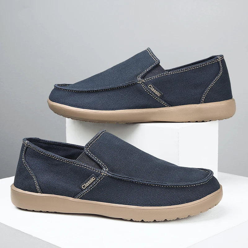 Fashion Men's Sneakers Canvas Breathable Men's Walking Driving Shoes Comfortable Outdoor Men Flats Casual Shoes Tenis Masculino