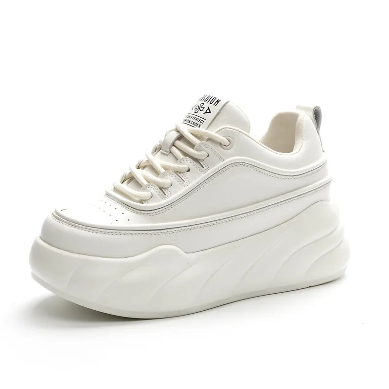 Fujin 6.5cm Genuine Leather Platform Wedge Boots Spring Autumn Supportive Ankle Boots Chunky Sneakers Women Comfy Pumps Shoes