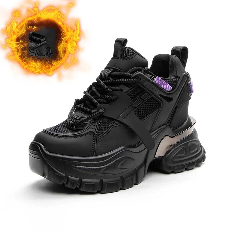 Fujin 10cm Air Mesh Microfiber Leather Summer Platform Wedge Women Casual Shoes Autumn Lady Fashion Shoes Chunky Sneakers Skate