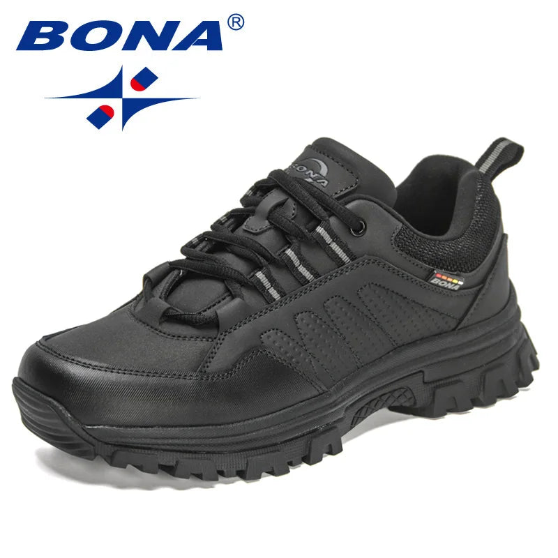 BONA 2022 New Designers Trekking Hiking Shoes Men Outdoor Trail Non-slip Sneakers Man Breathable Climbing Footwear Mansculino