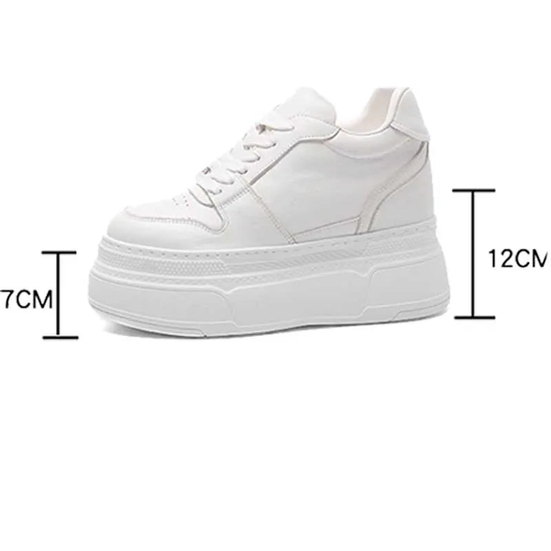 Fujin 10cm 12cm 14cm Genuine Leather Spring Casual Shoes Platform Wedge Women Shoes Summer Fashion Sneakers Chunky 2024 Autumn
