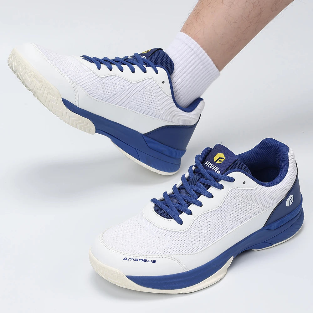 FitVille Men'S Tennis Shoes Wide Version 2E Professional Training Sports Shoes Breathable Non-Slip Rackets With Arch Support