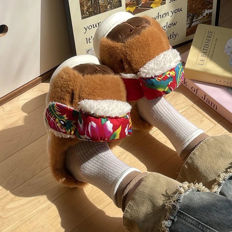Slippers Men Bedroom Non-slip House Women Shoes Soft Warm Plush Indoor Loafers Fashion Funny Gift Cute House Shoes Unisex