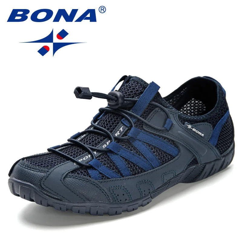 BONA Summer Sneakers Breathable Men Casual Shoes Fashion Men Shoes Tenis Masculino Adulto Sapato Masculino Men Leisure Shoe