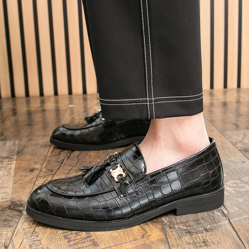 STRONGSHEN Luxury Men's Dress Shoes Leather Fashion Shoe for Men Business Formal Casual Shoes Slip on Wedding Men Shoes Zapatos