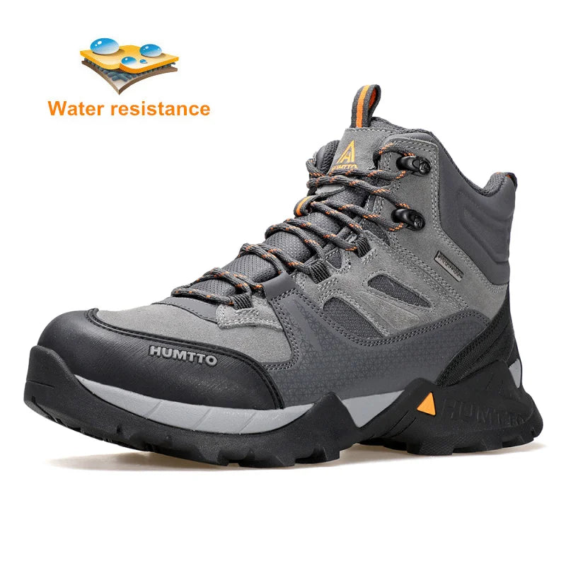 HUMTTO Waterproof Hiking Shoes Luxury Designer Outdoor Trekking Boots for Men Climbing Sneakers Leather Safety Mens Ankle Boots