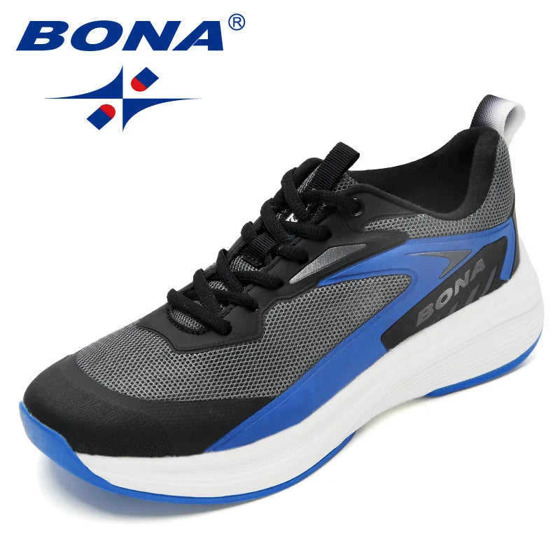 BONA Designer's New Men's Shoes Anti slip Running Shoes Comfortable and Breathable Running Shoes