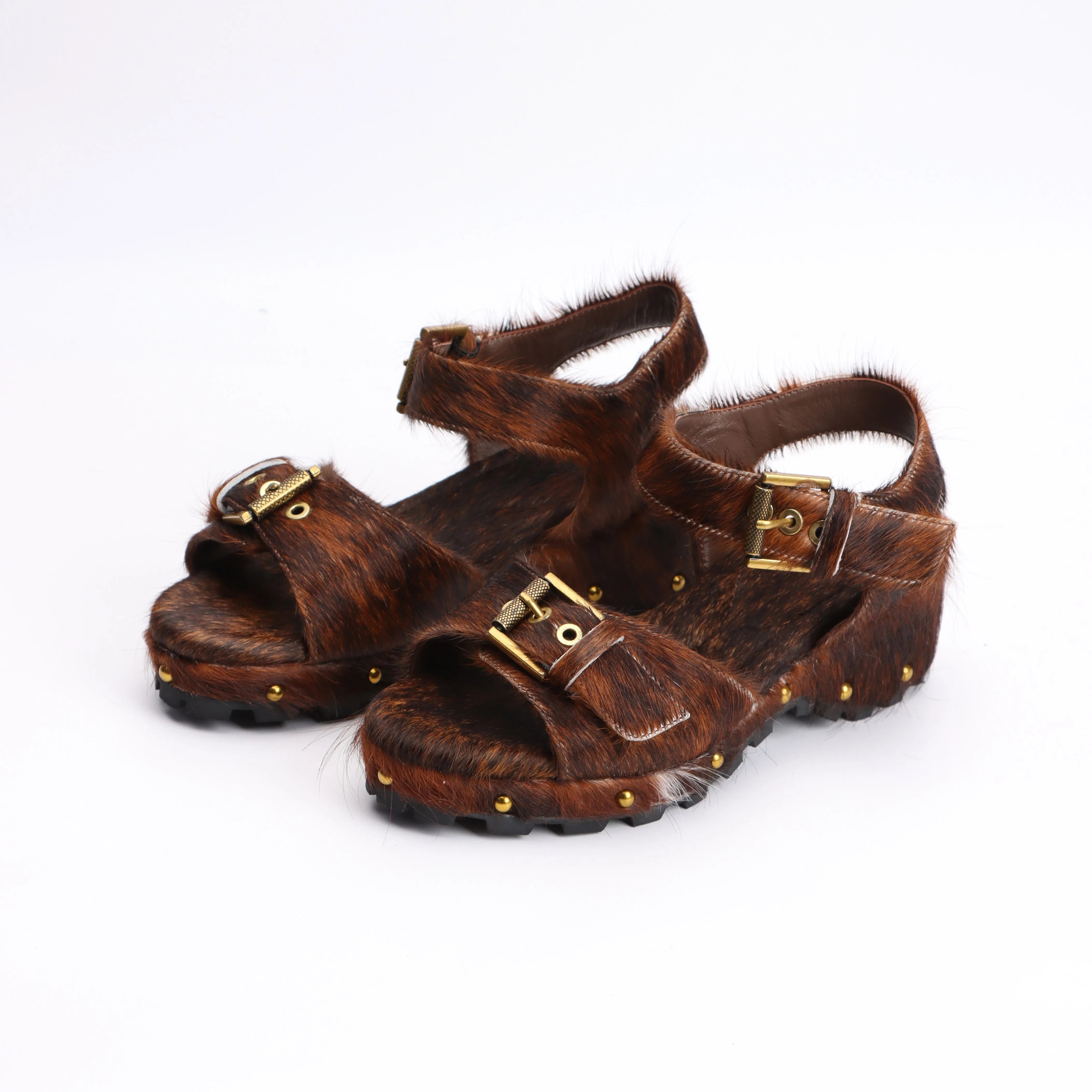 Luxury Horsehair Rubber Sole Platform Flat Sandals for Woman – Designer Shoes Sandals Woman Summer Sandalias de Mujer