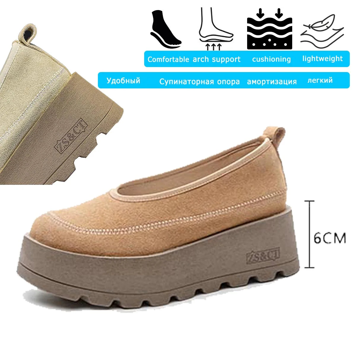 Fujin 6cm 2025 Suede Cow Genuine Leather Spring Combat Shoes Women Platform Wedge Flats Ladies Booties Autumn Ankle Booties
