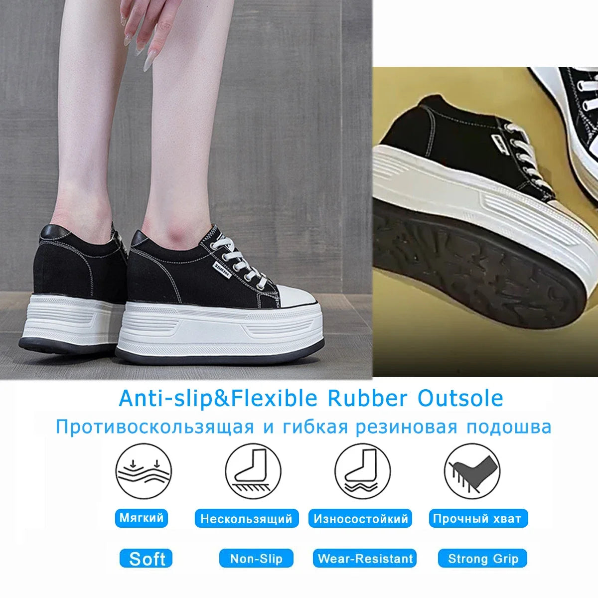 Fujin 12cm Denim Cow Genuine Leather Platform Wedge Shoes Chunky Sneaker Casual Comfy High Brand Rhinestone Spring Autumn Shoes