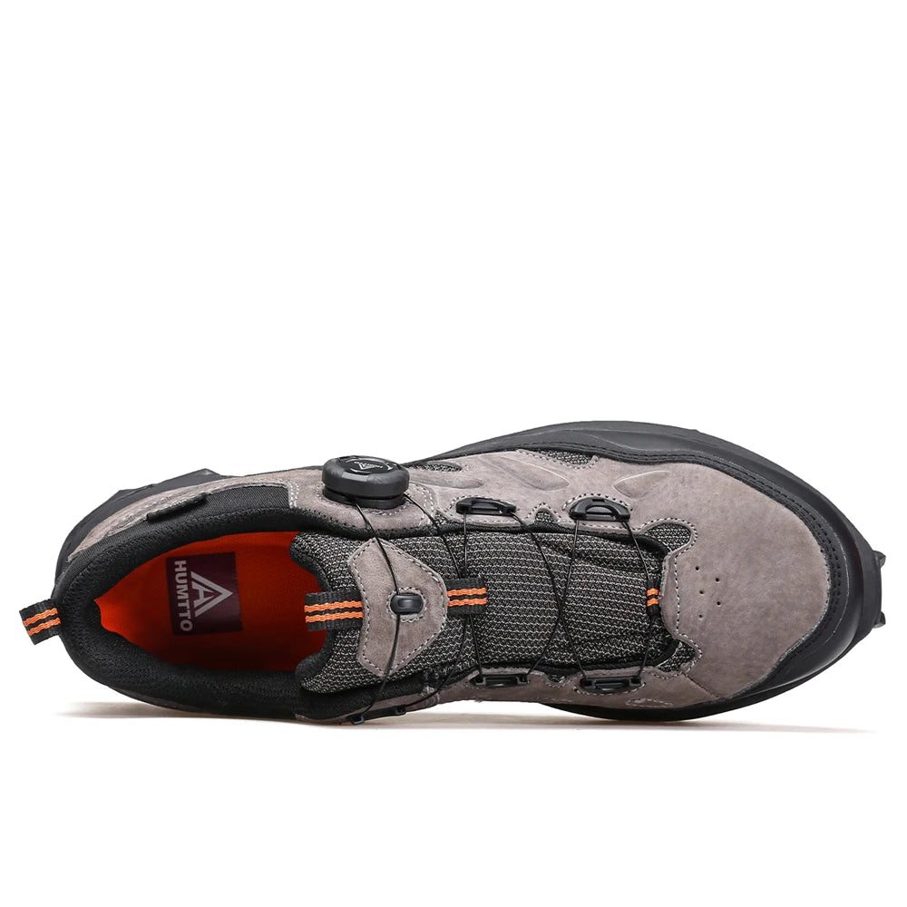 HUMTTO Leather Trekking Shoes Luxury Designer Hiking Boots Mens Outdoor Climbing Sneakers for Men Sports Safety Work Man Sneaker