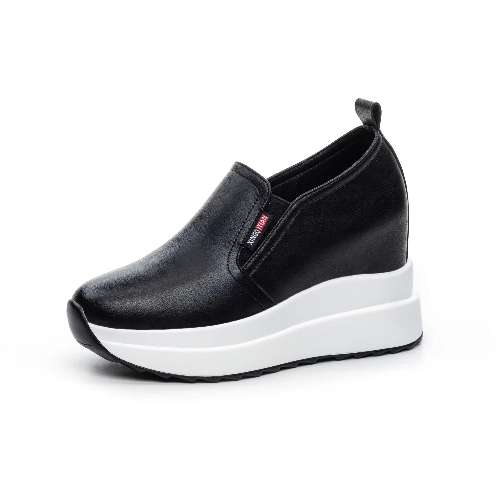 Fujin 10cm Women Summer Breathable Casual Sandals Platform Wedge Fashion Ins White Genuine Leather Chunky Sneaker Hollow Shoes