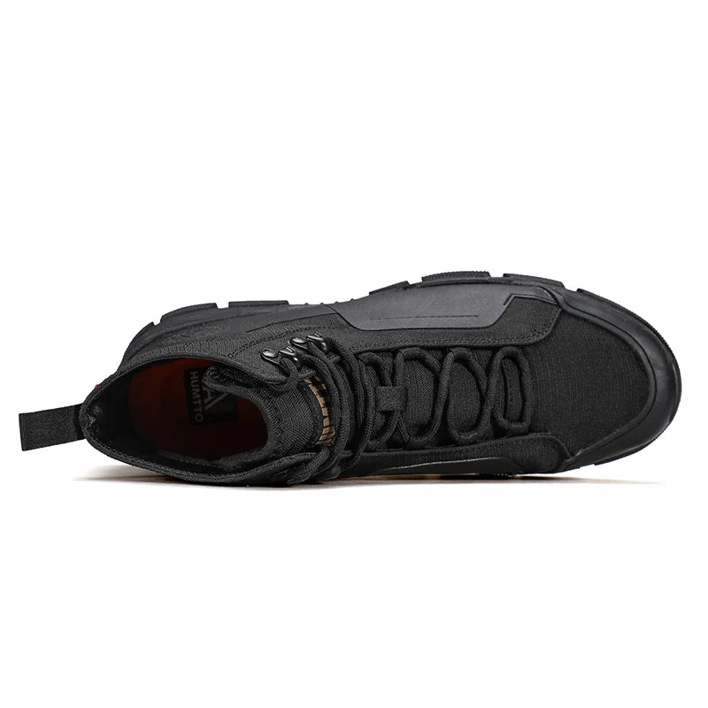 HUMTTO Breathable Trekking Boots Genuine Leather Hiking Shoes for Men Non-slip Men's Sports Shoes Winter Outdoor Safety Sneakers