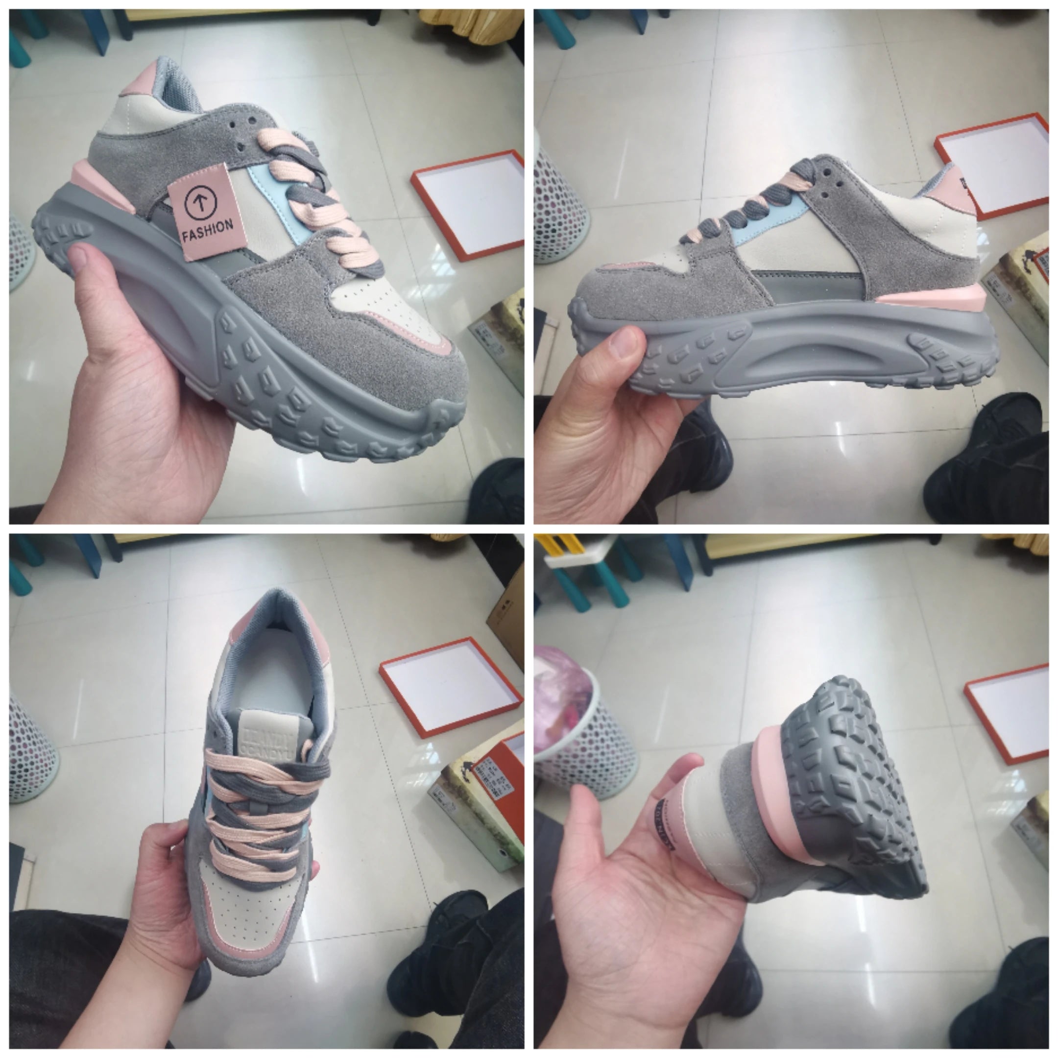 Fujin 7cm Cow Suede Leather Women Casual Autumn Breathable Platform Shoes Wedge Chunky Sneaker Females Winter Shoes Sports Shoes