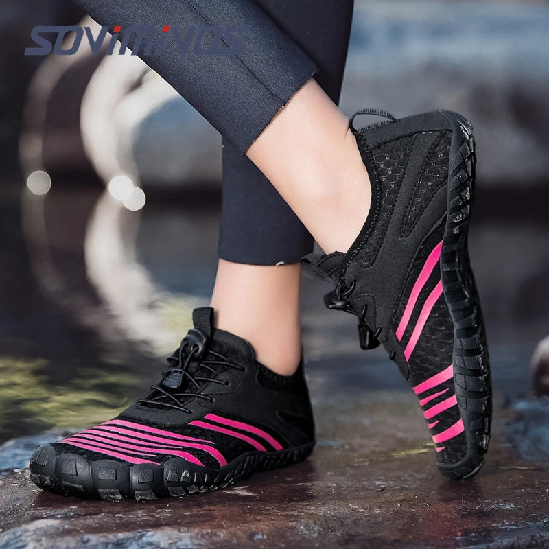 Men's Trail Running Sneakers, Lightweight Athletic Zero Drop Barefoot Shoes Non Slip Outdoor Walking Minimalist Shoes for Women