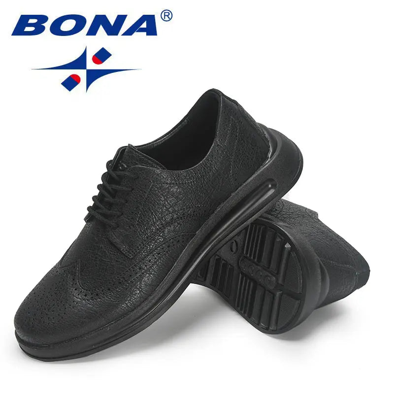 BONA  New Designers Handmade Genuine Leather Shoes Men Casual Sneakers Man Business Loafers Formal Walking Shoes Mansculino