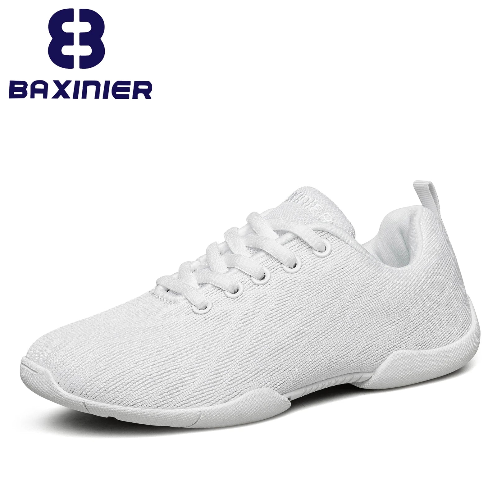 BAXINIER Girls White Cheerleading Shoes Lightweight Youth Competition Cheer Sneakers Kids Training Dance Tennis Shoes