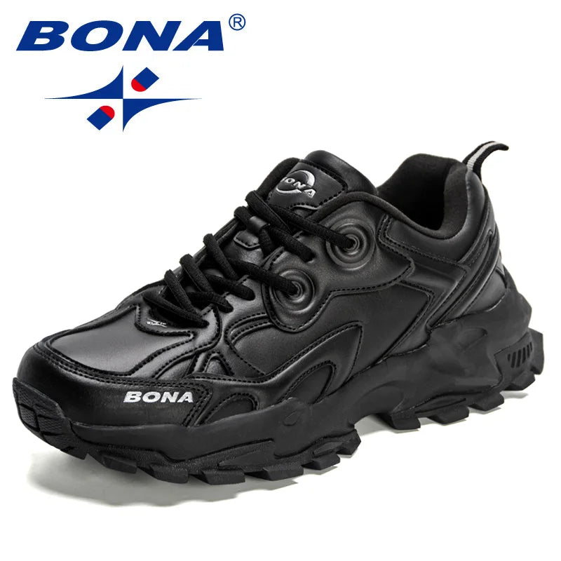 BONA 2023 New Comfortable Light Soft Style Men Running Shoes  Jogging Trekking Sneakers Lace Up Athletic Shoes  Free Shipping