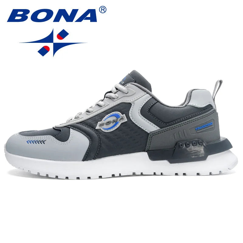 BONA 2023 New Designers Vulcanized Platform Leisure Flat Shoes Trend Sneakers Breathable Lace Up Comfortable Casual Shoes Men