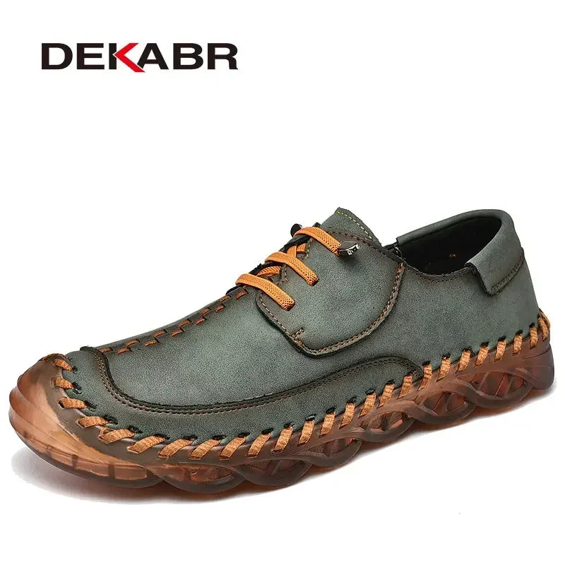 DEKABR Fashion Casual Men Shoes Leather Handmade Driving Shoes Adult Brand Mens Loafers Soft Slip-on Men Footwear Size 38~46