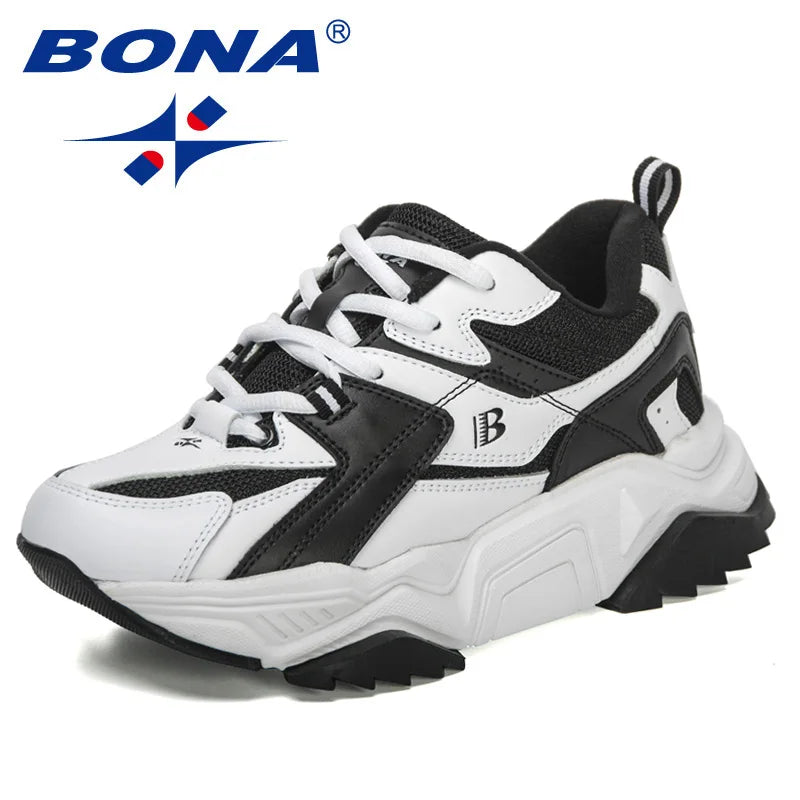 BONA 2022 New Designers Sport Shoes Training Running Shoes Woman Breathable Casual Sneaker Ladies Platform Shoe Zapatillas Mujer