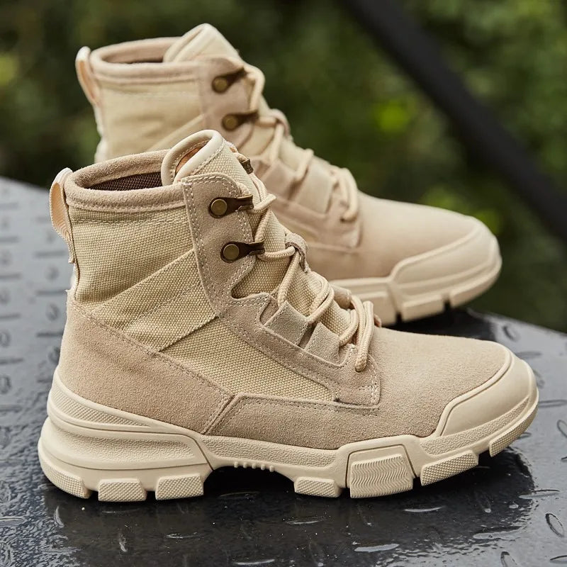 autuspin Women's Boots Fashion Canvas Shoes for Women Casual Outdoor Trekking Boot Tactical Shoe Comfortable Leisure Footwear