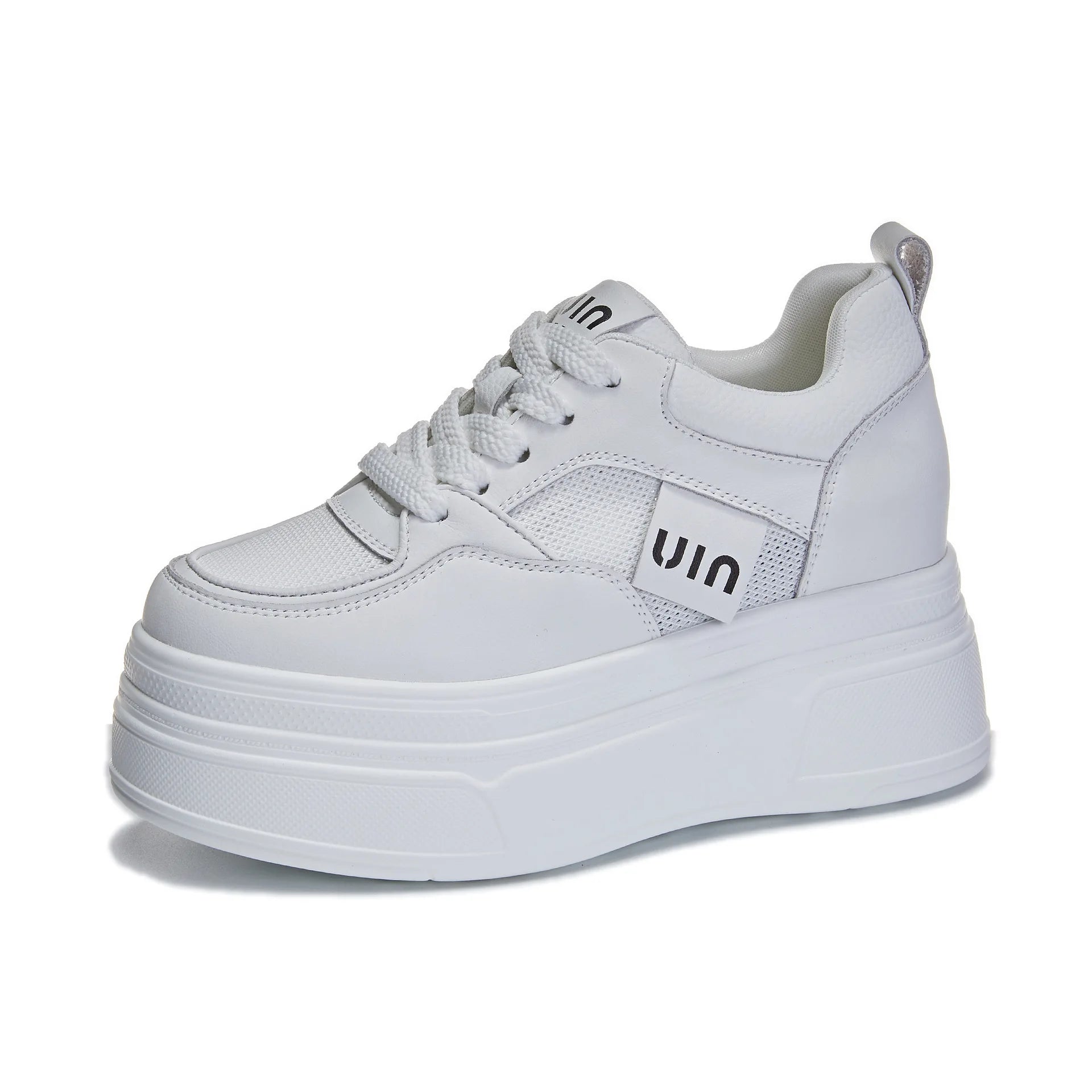 Fujin 9cm Genuine Leather Women Spring Platform Wedge Autumn Sneakers Chunky Comfy Shoes Heels Women Fashion Breathable Ladies