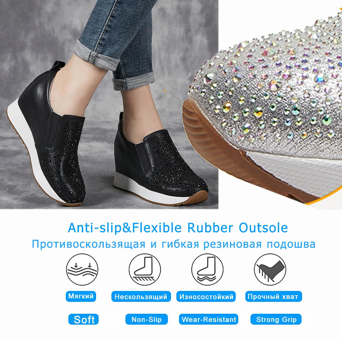 Fujin 7cm Synthetic Microfiber Women Shoes Casual High Brand Spring Autumn Platform Wedge Sneaker Breathable Vulcanize Leather