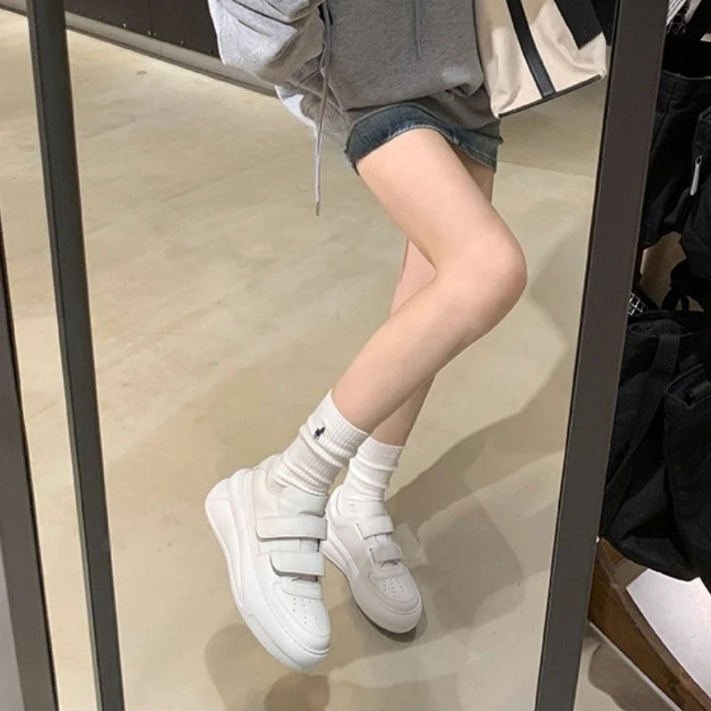 Koznoy 6cm 8cm 10cm 12cm Genuine Leather Booties Retro Spring Platform Autumn Flats Hook Chimney Women Boots Ankle Shoes