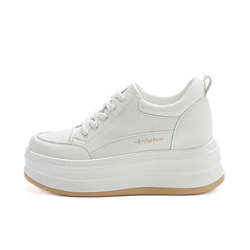 Fujin 8cm Genuine Leather Vulcanize Summer High Brand Comfy Chunky Sneaker Loafer Spring Autumn Platform Vulcanize Women Shoes