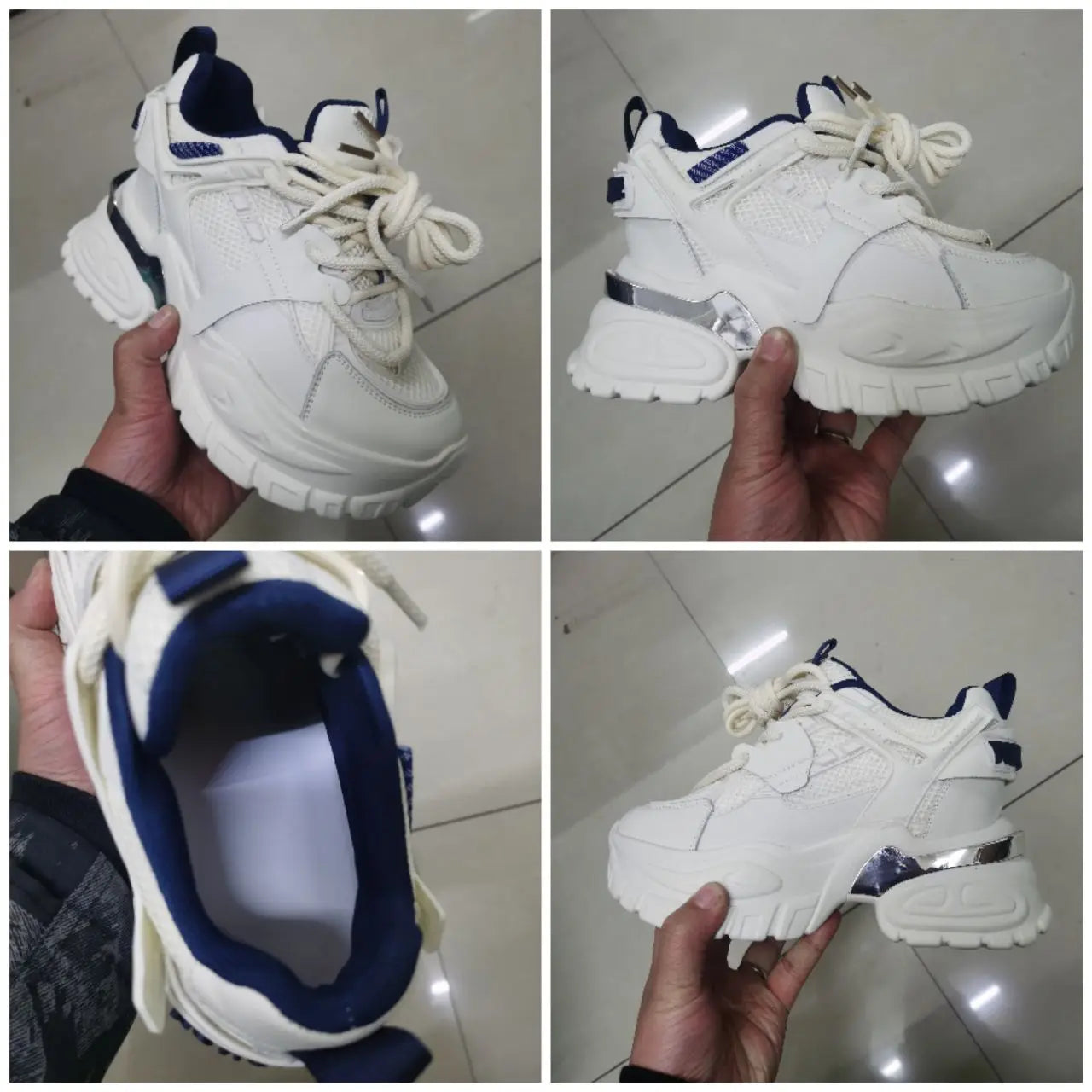 Fujin 10cm Air Mesh Genuine Leather Platform Wedge Sneakers Hidden Heels Chunky Sneakers Female Summer Women's Vulcanize Shoes