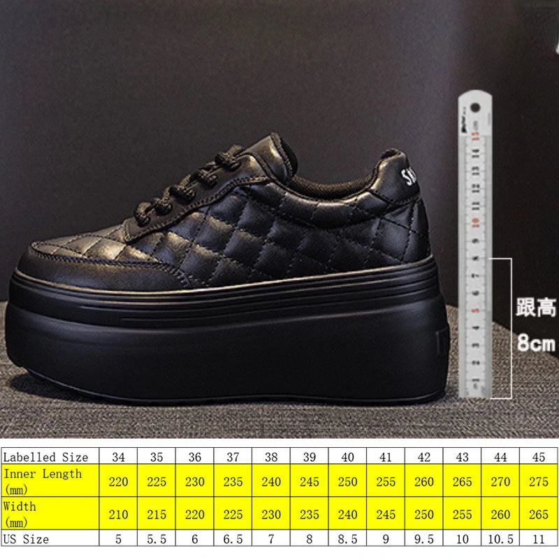 Fujin 8cm New Sewing Genuine Leather Platform Wedge Ankle Boots Chunky Sneakers Women Comfy Spring Autumn Supportive Pumps Shoes