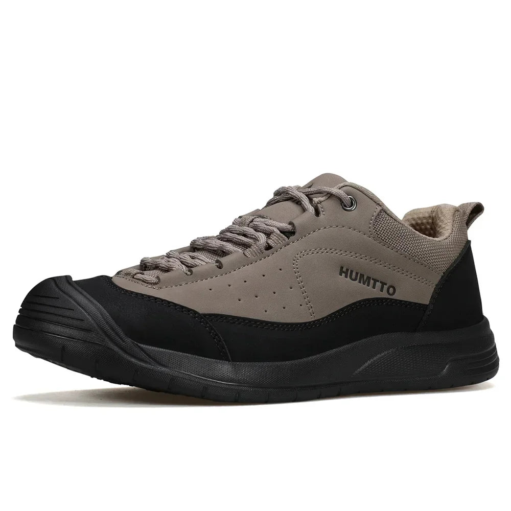 HUMTTO Hiking Shoes Non-slip Outdoor Men's Sports Shoes Leather Casual Walking Sneakers for Man Breathable Trekking Boots Men