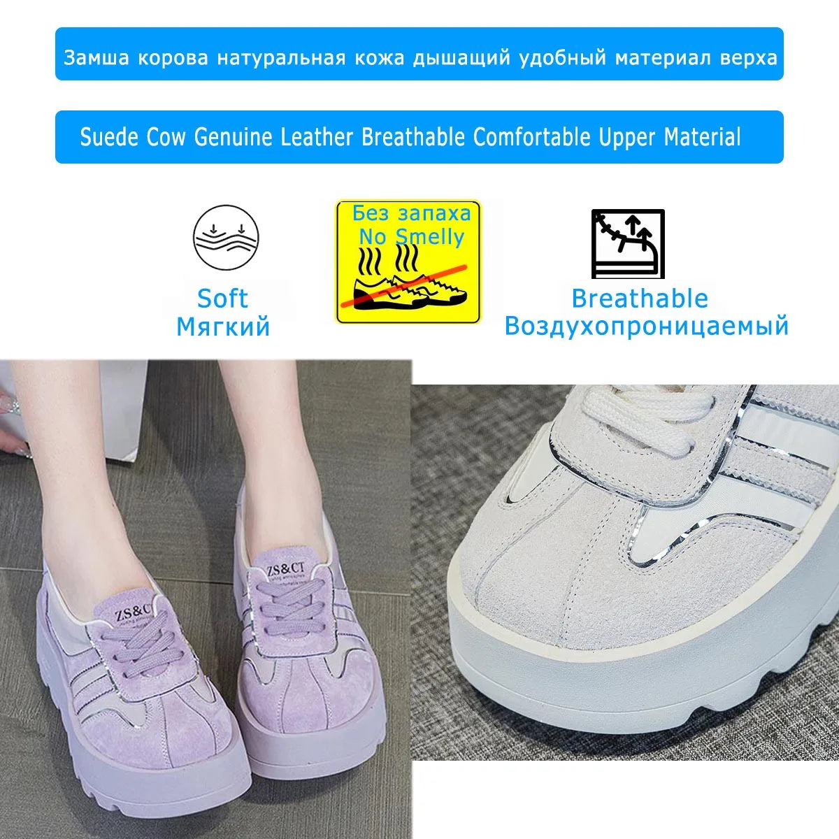 Fujin 6cm 2025 Suede Cow Genuine Leather Booties Autumn Spring Combat Shoes Women Platform Wedge Flats Ladies Ankle Booties