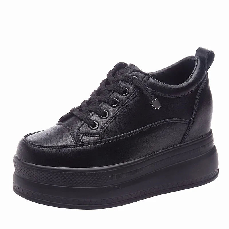 Fujin 6cm trend full cow Genuine Leather Women Casual Platform Wedge Female Fashion Chunky Sneakers Spring Summer Autumn Shoes